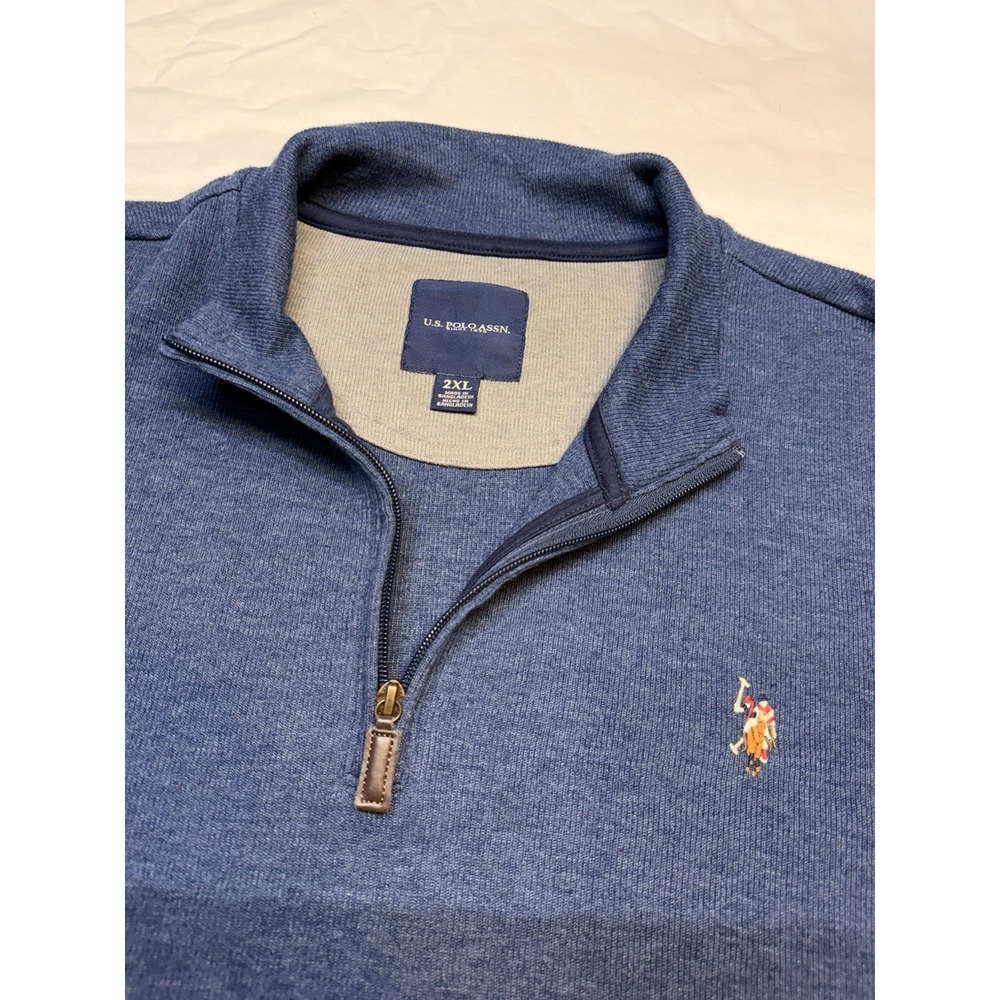 POLO RALPH LAUREN MOCK NECK-HALF ZIP-WINTER NAVY- PULLOVER-XXL-AUTHENTIC